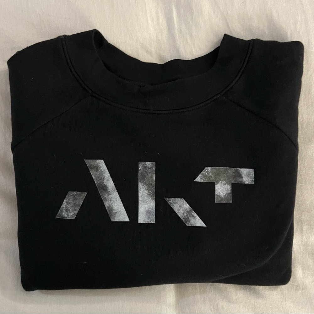 AKT Black Cropped Sweatshirt with Tie-Dye Letters